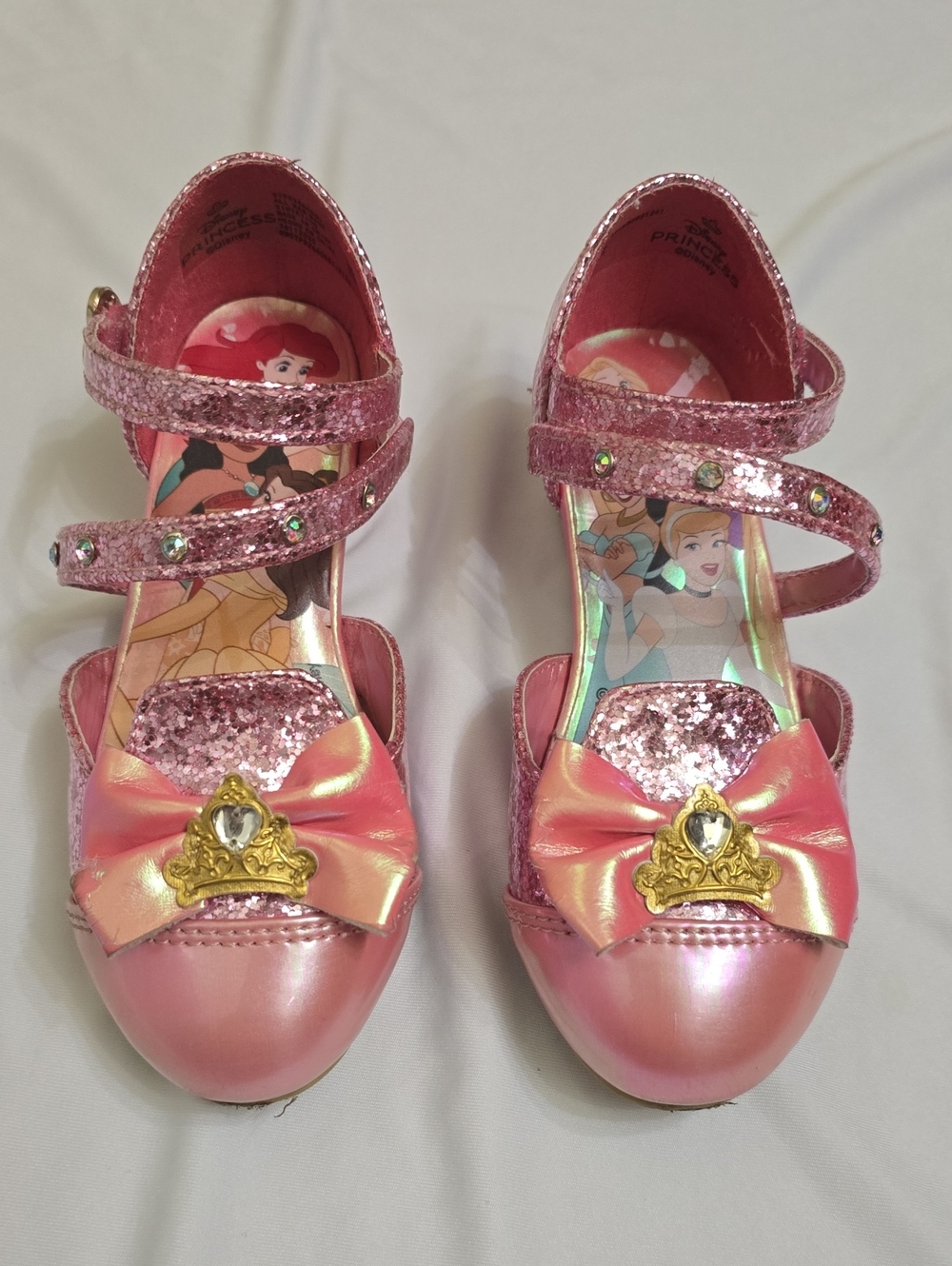 Girls Pink Sparkle Princess Bow Dress Shoes
